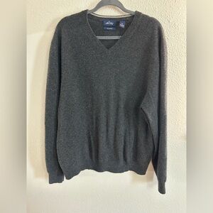 Allen Solly Cashmere V Neck Charcoal Grey Sweater Mens Size XXL